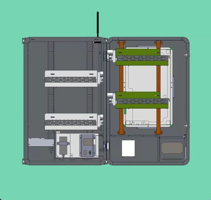 Mini TCG compact vending machine open cabinet shelf layout