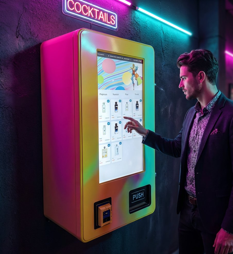 Slim Wall TCG Machine gradient wall mounted touchscreen view